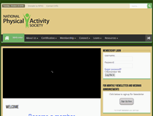 Tablet Screenshot of physicalactivitysociety.org